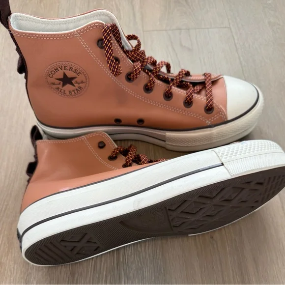 Converse Chuck Taylor All Star Lift Hi platform sneakers leather Size 10 - Picture 3 of 5